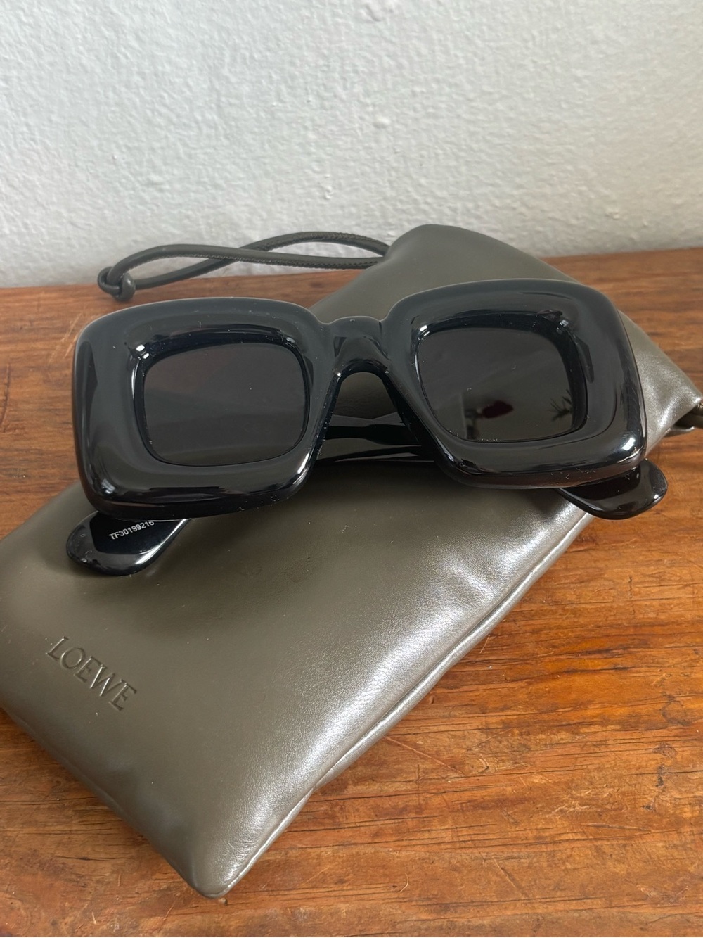 Loewe inflated rectangular black sunglasses